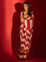 Beautiful satin silk saree beautiful border saree with digital print