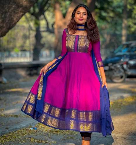 Beautiful Vichitra silk Trendy Traditional Outfit  