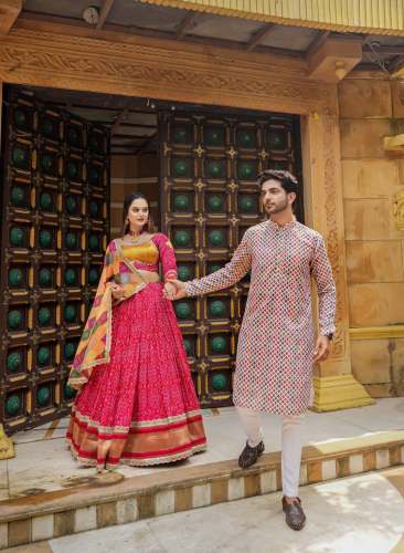 Navratri Special Bandhani Print Lehenga and Kurta Set  