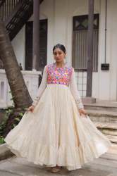 Navratri Tradition Embroidered and Gamthi work Gown  