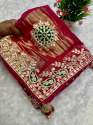 Original Bandhani With Gota Pati Hand Work Saree thumb 1