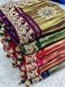 Original Bandhani With Gota Pati Hand Work Saree thumb 6