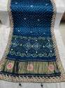 Original Bandhani With Gota Pati Hand Work Saree thumb 7