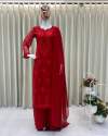 Premium Designer Georgette Embroidery Suit Set with Palazzo & Dupatta thumb 3