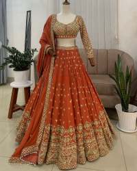 Premium Designer Orange Lehenga  