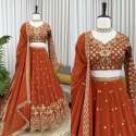 Premium Designer Orange Lehenga   thumb 1