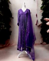 Premium Party wear Pure Viscos Georgette Gown with Dupatta   