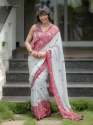 Premium Quality Linen Digital Print Saree thumb 10