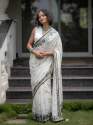 Premium Quality Linen Digital Print Saree thumb 8