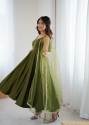 PURE ROMANSILK CHANDERI FABRIC FULLY FLAIR ANARKALI,WITH DUPPTA SET,PENT READY TO WEAR thumb 10