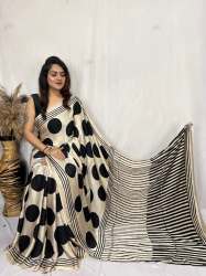 Ajrakh Hand Block Print Saree