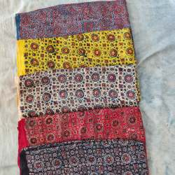 Ajrakh Pure Natural Hand Block Print Fabric