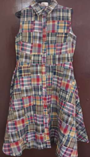 100% Cotton Yan Dyed Patchwork Girls Dress