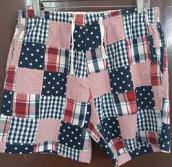 Cotton Yarn Dyed Patchwork Boys Shorts