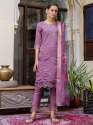 Beautiful Viscose Roman Silk Kurti Pant Set with Organza Dupatta