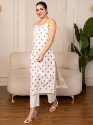 Cotton Sleevless Kurtis Pant Set  by PPTOSS RETAIL PRIVATE LIMITED