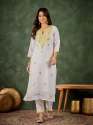 Designer Roman Silk Kurti Pant Set  thumb 1