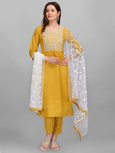 Elegent beautiful kurti pant dupatta set manufacturer
