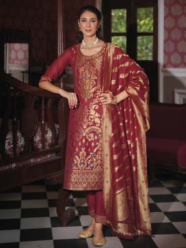 fancy ladies top bottom duppta set