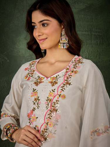 Floral Designer 3pc Kurti Pant Set 