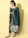Green Aangan Ethnic Kurta with Trousers & Dupatta Set thumb 1