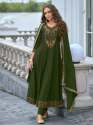 green-women-silk-blend-kurta-pant-dupatta-set-manu