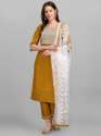 mustard cottone top bottom dupatta set wear manufactuer thumb 1