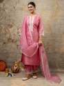 pink-women-kurta-and-pant-sets-silk-blend-fabric