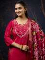 pink Women Kurta and Pant Sets Simar Silk fabric thumb 1