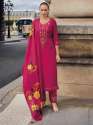 Pink Women Silk Blend Kurta Pant Dupatta Set manufaturer