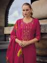 Pink Women Silk Blend Kurta Pant Dupatta Set manufaturer thumb 1