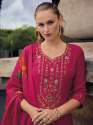Pink Women Silk Blend Kurta Pant Dupatta Set manufaturer thumb 3