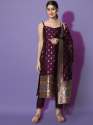 Purple Aangan Ethnic Kurta with Trousers & Dupatta Set thumb 1