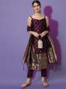 Purple Aangan Ethnic Kurta with Trousers & Dupatta Set thumb 2