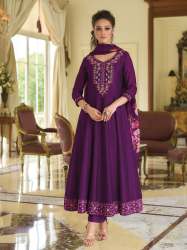 purple ladies fancy anarkali suits