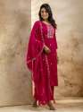Women's Embroidered Silk Blend Kurta Pant Sets With Dupatta thumb 2
