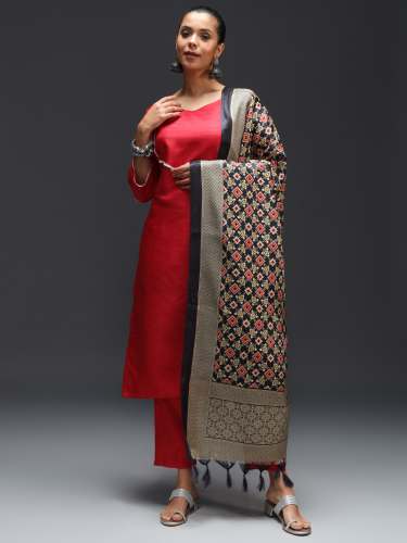 Red top bottom duppta set manufaturing