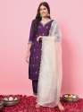Saanjh Silk Blend Kurta and Trouser Set with Organza Dupatta