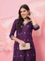 Saanjh Silk Blend Kurta and Trouser Set with Organza Dupatta thumb 1