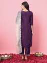 Saanjh Silk Blend Kurta and Trouser Set with Organza Dupatta thumb 2