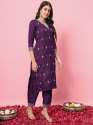 Saanjh Silk Blend Kurta and Trouser Set with Organza Dupatta thumb 3
