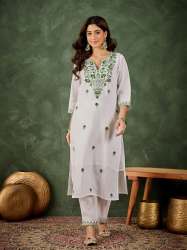 Stunning 2pc Kurti Pant Set in Green Color 