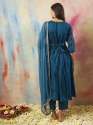  TEAL Nritya Women Flared Kurta and Trousers Pant Set Cotton Silk Blend thumb 2