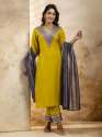 Women's Embroidered Viscose Rayon Calf Length Straight Kurta pant Set thumb 2