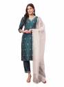 Triveni Silk Blend Kurta and Trouser Set with Organza Dupatta thumb 1