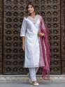 Women Chanderi Kurta & Pant Dupatta Set 9651 thumb 4