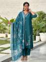 Women Kurta and Pant Dupatta Sets Silk Fabrics with Embroidery  thumb 2
