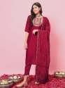 Women Kurta and Trousers Pant Set Silk Blend thumb 1