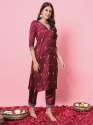 Yatra Silk Blend Kurta and Trouser Set with Organza Dupatta thumb 2