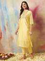 Yellow Anokhi Women Kurta and Trouser Duppata Set chanderi modal Butti thumb 2